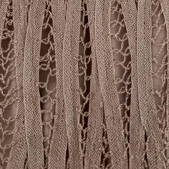 Krochetta By Papillon Beige Crochet Lace Maxi Dress Layered Boho Festival L - Picture 4 of 14